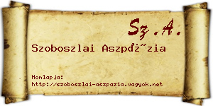 Szoboszlai Aszpázia névjegykártya